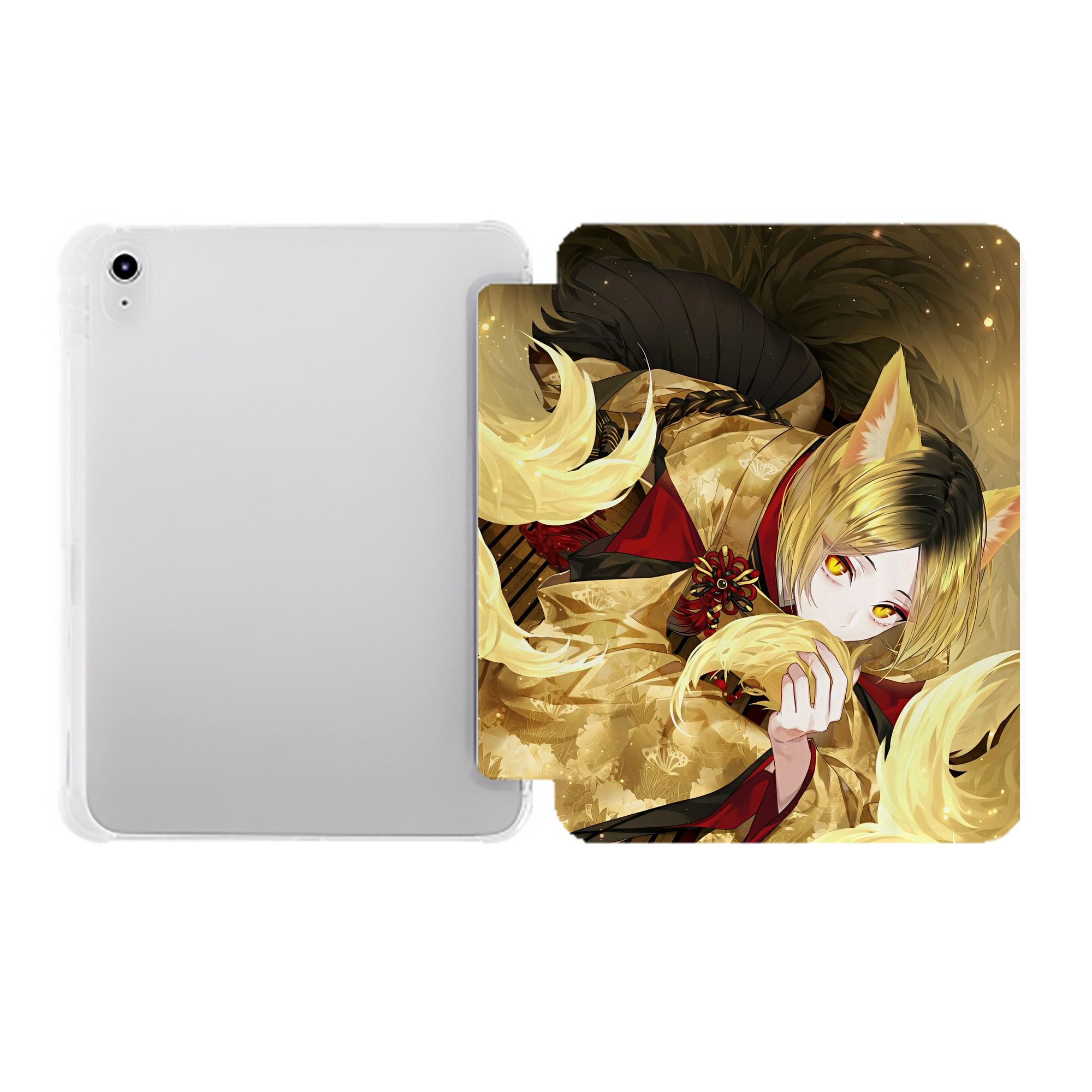 （画像用） 刀剣乱舞 Touken Ranbu IPad ケース ペン収納付き 三つ折りスタンド PUレザー×シリコン 対応機種9.5/10.5/10.9インチ